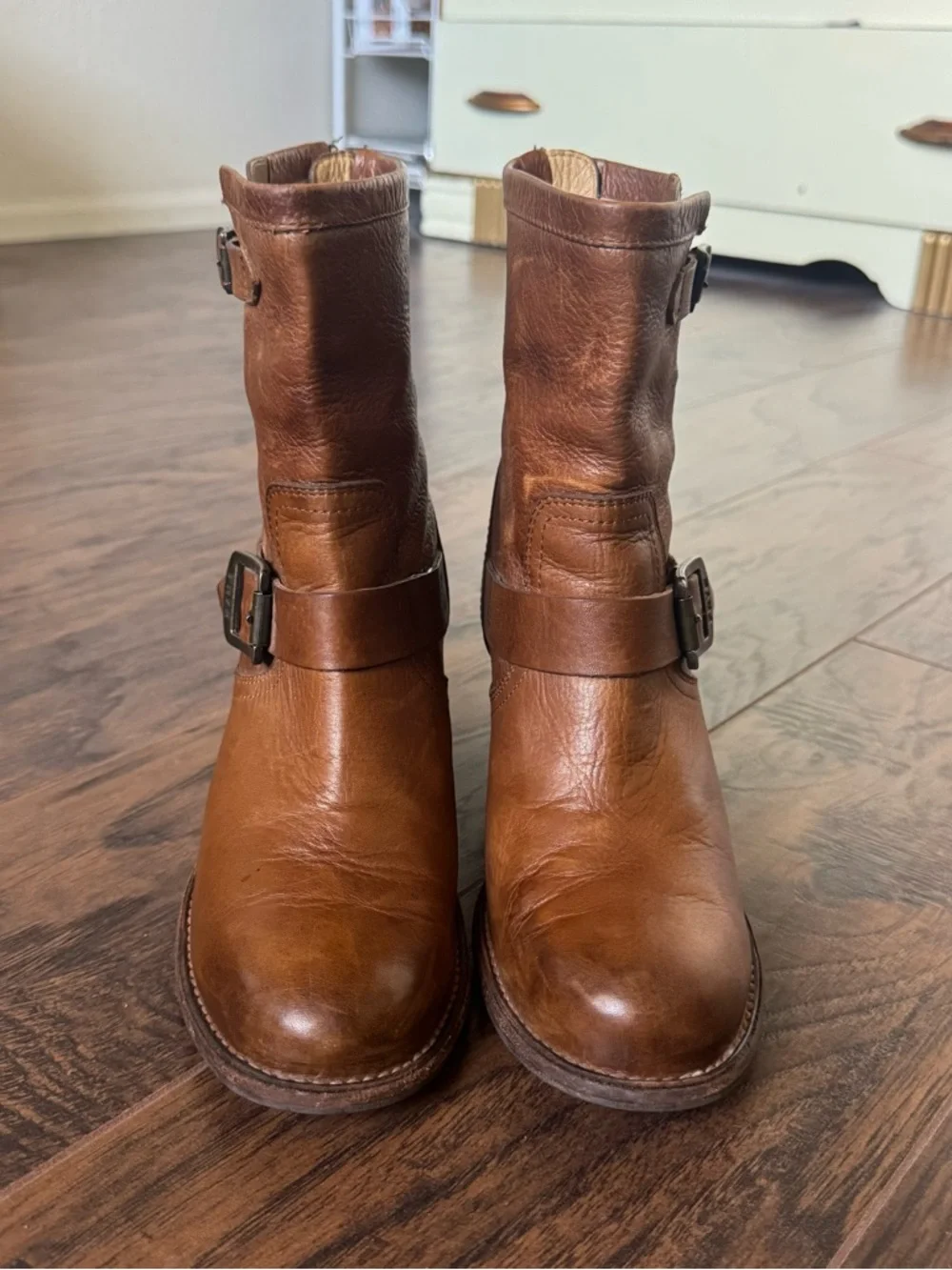 Frye Karla Engineer Short Brown Boot size 6.5 B